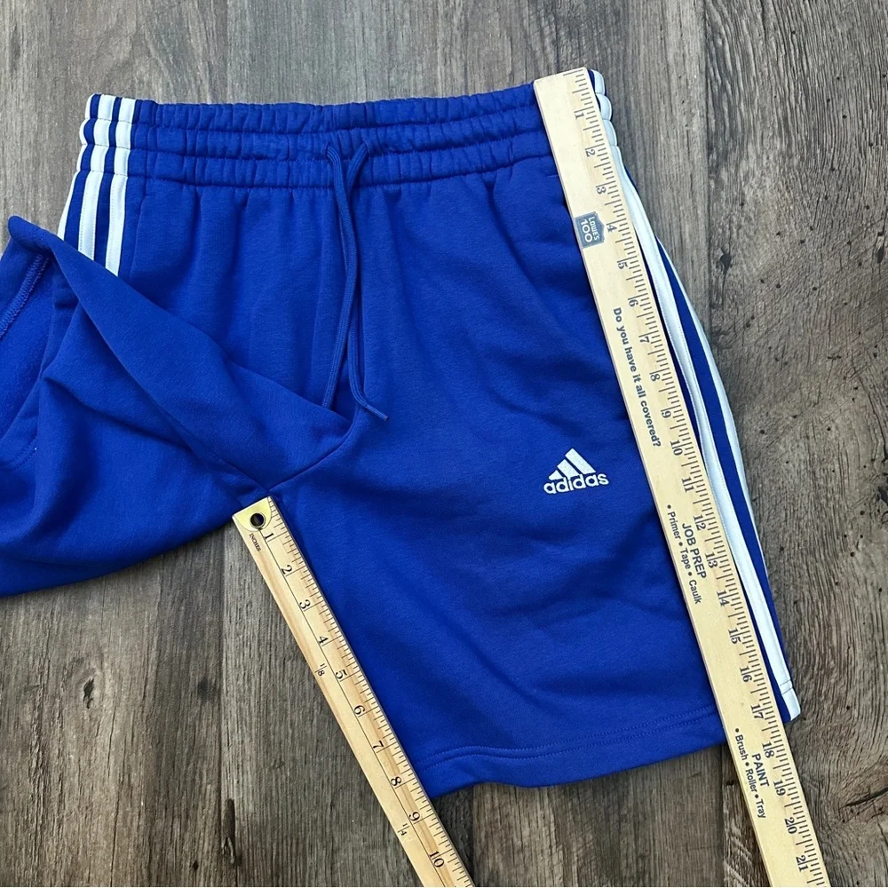 ADIDAS 3-Stripe Flannel Sweat Shorts Men’s Size S Blue White